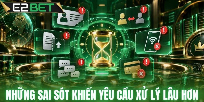 Sai sót khiến yêu cầu xử lý lâu hơn
